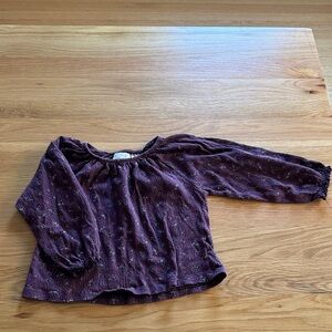 Zara Kids Floral Purple Long Sleeve Top